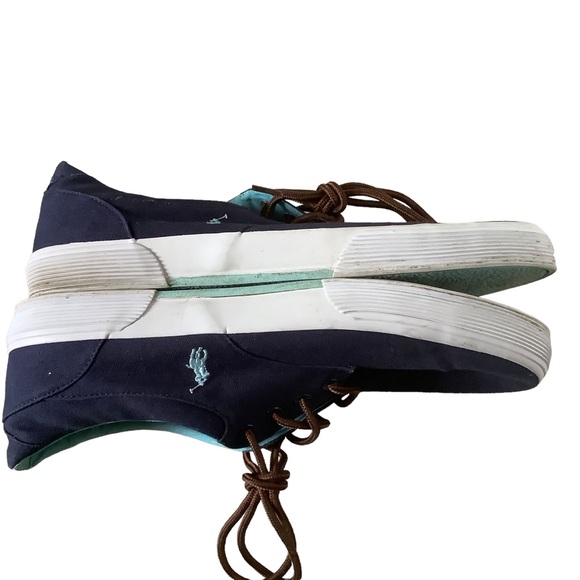 Polo Ralph Lauren Mens Felton canvas sneaker shoes navy blue lace up size 13 - Picture 5 of 7